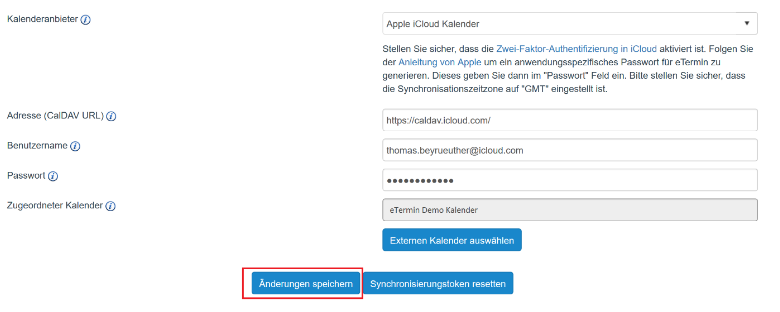eTermin® Kalendersynchronisation mit Apple iCloud – eTermin Online Terminplaner