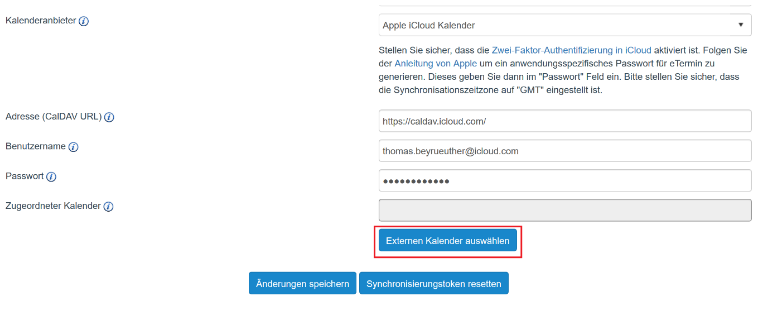 eTermin® Kalendersynchronisation mit Apple iCloud – eTermin Online Terminplaner